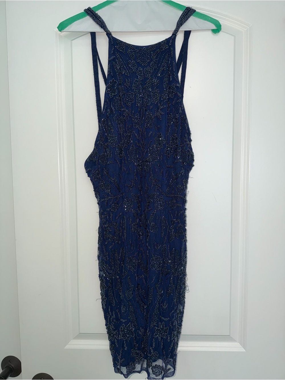 PromGirl Navy Beaded Mini Dress